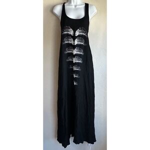 Evil Twin Minkpink Black Maxi Tank Dress XS Gothic Alt Edgy Skeleton Relaxed Fit